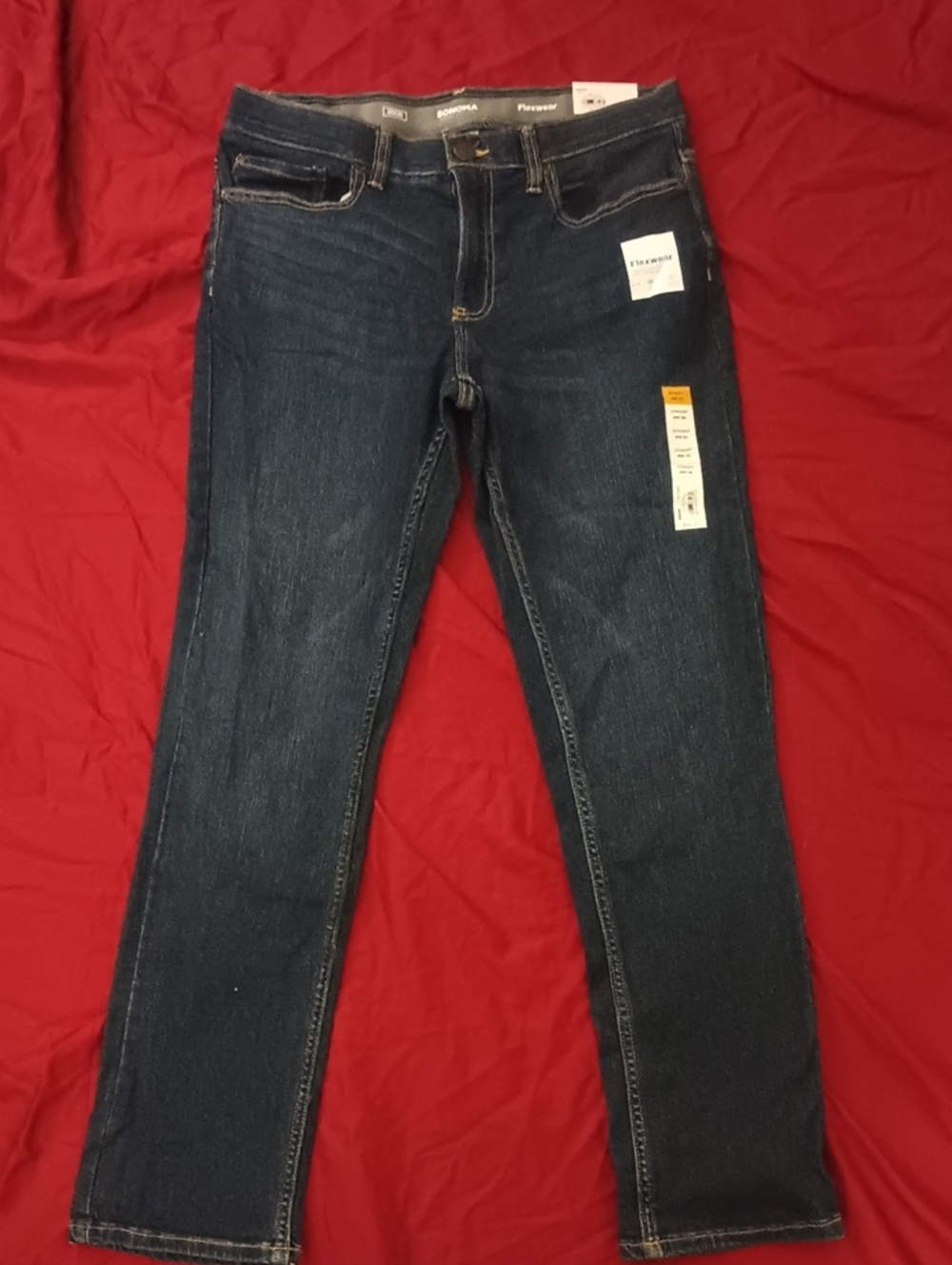 NWT Sonoma Dark Blue Straight Men's Jeans 29x30 Flex wear New
